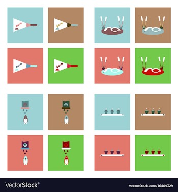Set of modern eco system icons in flet style vector image