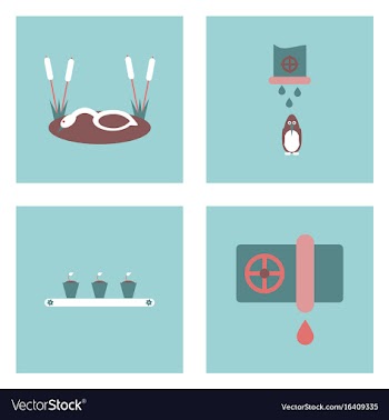 Set of modern eco system icons in flet style vector image