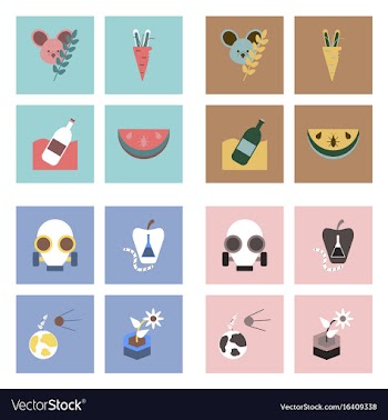 Set of modern eco system icons in flet style vector image