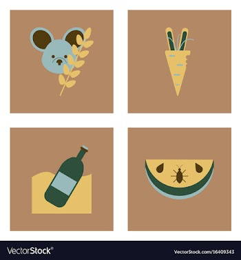 Set of modern eco system icons in flet style vector image