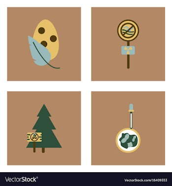 Set of modern eco system icons in flet style vector image