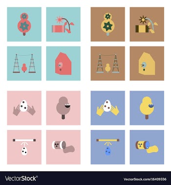 Set of modern eco system icons in flet style vector image
