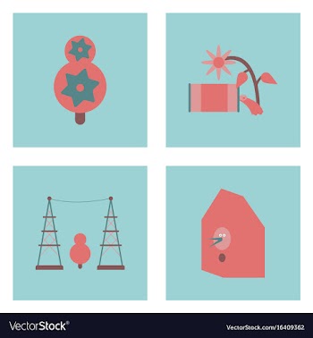 Set of modern eco system icons in flet style vector image
