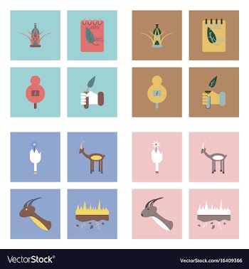 Set of modern eco system icons in flet style vector image