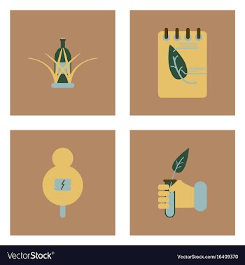 Set of modern eco system icons in flet style vector image