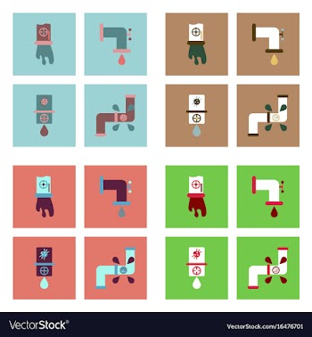 Set of modern eco system icons in flet style vector image