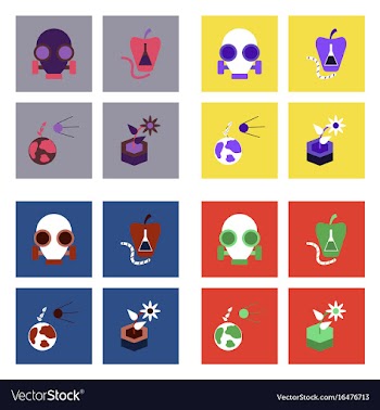 Set of modern eco system icons in flet style vector image