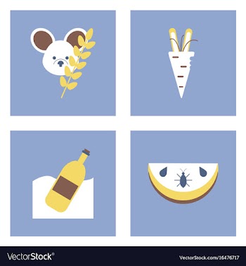 Set of modern eco system icons in flet style vector image