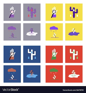 Set of modern eco system icons in flet style vector image