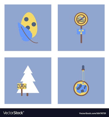 Set of modern eco system icons in flet style vector image