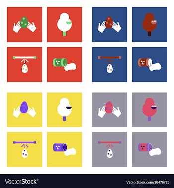 Set of modern eco system icons in flet style vector image