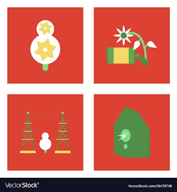 Set of modern eco system icons in flet style vector image