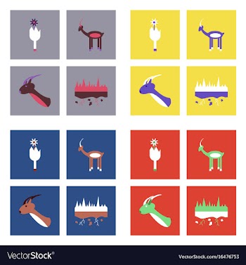 Set of modern eco system icons in flet style vector image