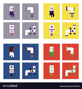Set of modern eco system icons in flet style vector image