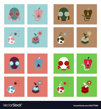 Set of modern eco system icons in flet style vector image