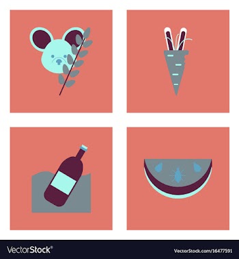 Set of modern eco system icons in flet style vector image