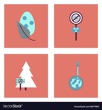 Set of modern eco system icons in flet style vector image