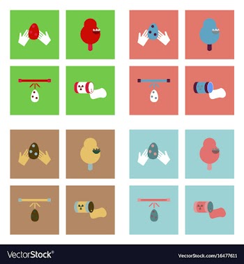 Set of modern eco system icons in flet style vector image