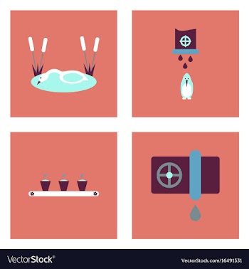 Set of modern eco system icons in flet style vector image