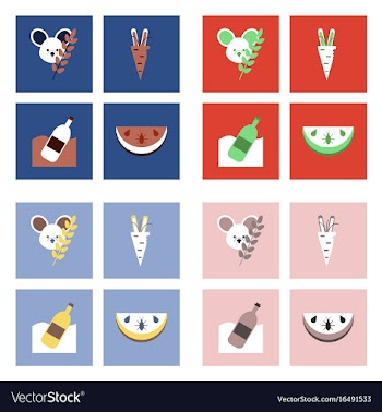 Set of modern eco system icons in flet style vector image