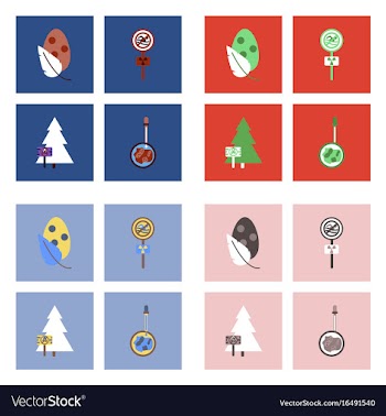 Set of modern eco system icons in flet style vector image