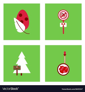 Set of modern eco system icons in flet style vector image