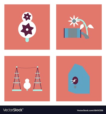 Set of modern eco system icons in flet style vector image