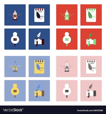 Set of modern eco system icons in flet style vector image