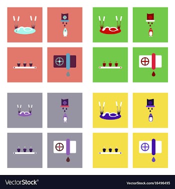 Set of modern eco system icons in flet style vector image