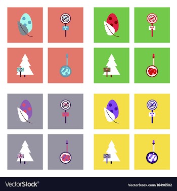 Set of modern eco system icons in flet style vector image