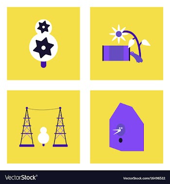 Set of modern eco system icons in flet style vector image