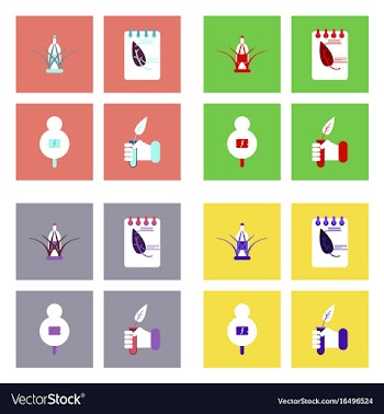 Set of modern eco system icons in flet style vector image