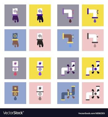 Set of modern eco system icons in flet style vector image