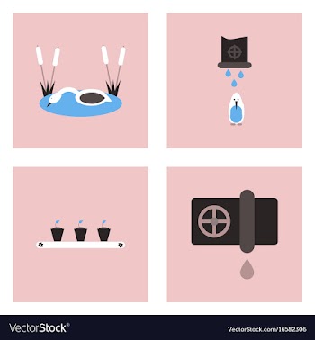 Set of modern eco system icons in flet style vector image