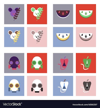 Set of modern eco system icons in flet style vector image
