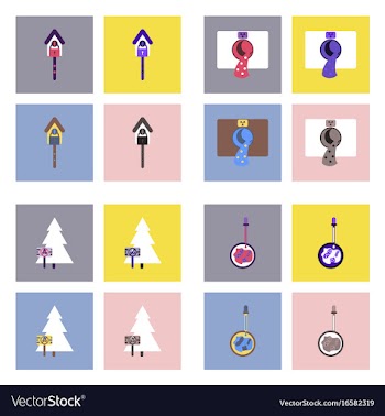 Set of modern eco system icons in flet style vector image