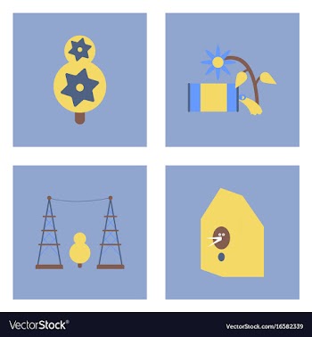 Set of modern eco system icons in flet style vector image
