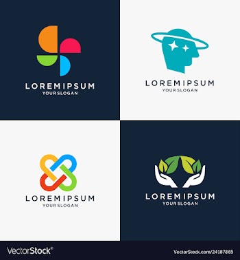 Set of modern logo design vector image