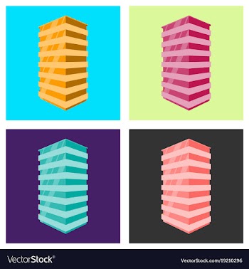 Set of modern multi-storey building with a vector image