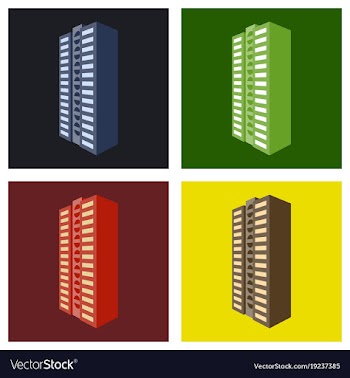 Set of modern multi-storey building with a vector image