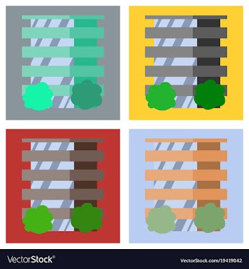 Set of modern multi-storey building with a vector image