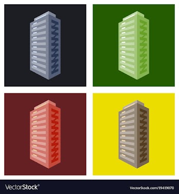 Set of modern multi-storey building with a vector image
