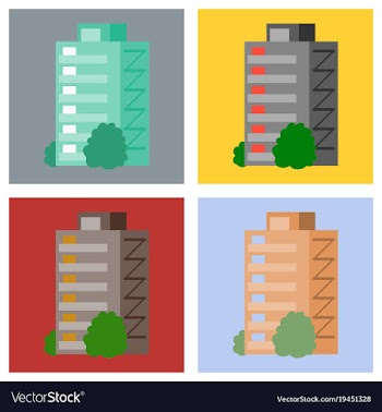 Set of modern multi-storey building with a vector image