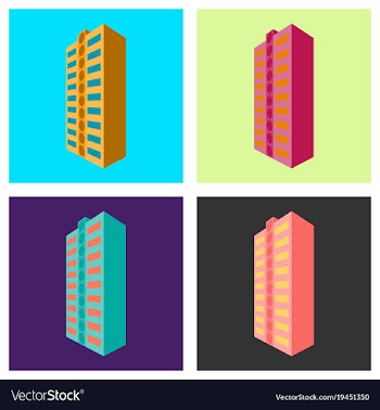 Set of modern multi-storey building with a vector image