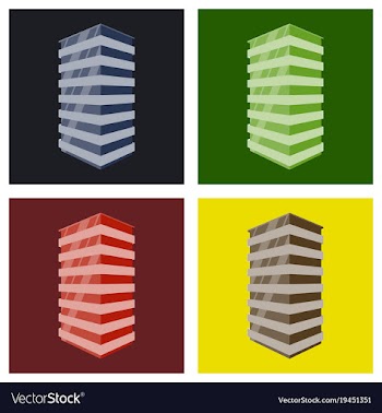 Set of modern multi-storey building with a vector image