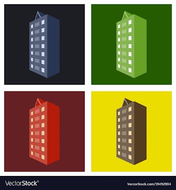 Set of modern multi-storey building with a vector image