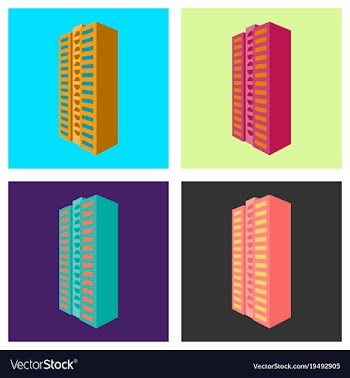 Set of modern multi-storey building with a vector image