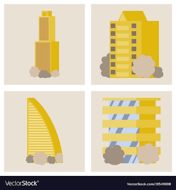 Set of modern multi-storey building with a vector image