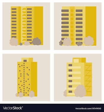 Set of modern multi-storey building with a vector image