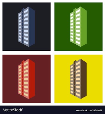 Set of modern multi-storey building with a vector image